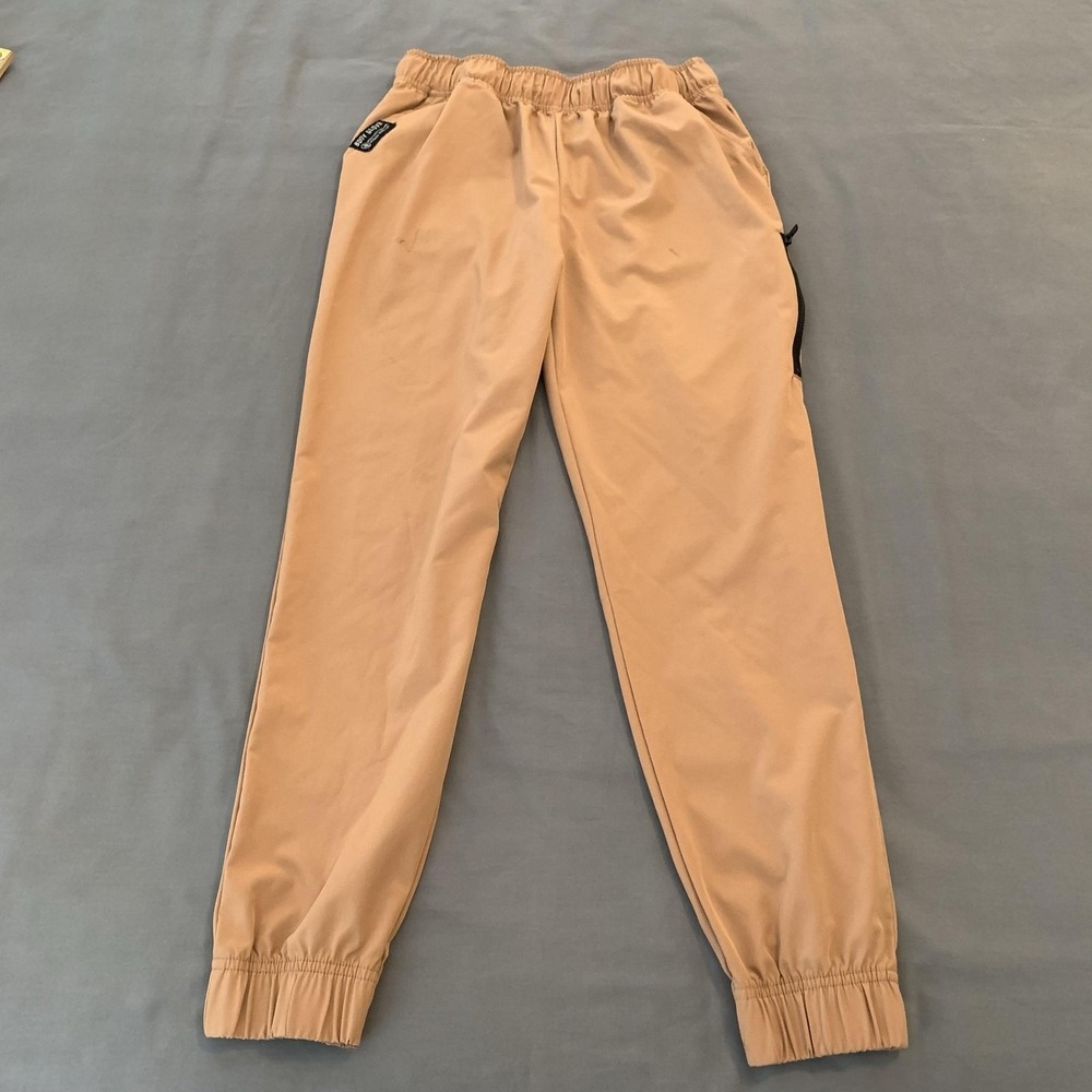 Body Glove Jogger Pants Boys L 14/16 Beige Elastic Waist Pockets Stretch Casual